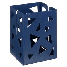 Стакан для пишущих принадлежностей квадратный узор металл синий 5117866 Calligrata