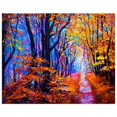Алмазная мозаика ТМ_Цветной "Осенняя тропинка" 40x50 премиум (LG287)