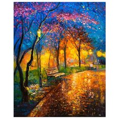 Алмазная мозаика ТМ_Цветной "Загадочный вечерний парк" 40x50 премиум (LG286)