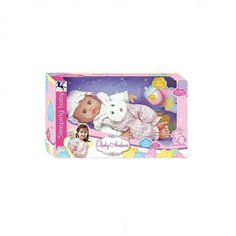 Пупс ABtoys Baby Ardana 40см в конбинезоне "Зайчик" с бутылочкой в коробке