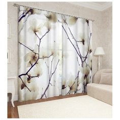 Фотошторы Белая магнолия 145х260см-2шт, габардин, пэ 100% 5134318 Сирень