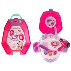 Набор парикмахера Girls Club "Модница", 12 предметов, фен на батарейках-дует воздухом, чемоданчик-рюкзачок, 31,4*24,5*10 см (IT106434)