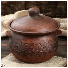 Горшок духовой "Тыква", с резкой, 2.2 л 4422842 Красная глина