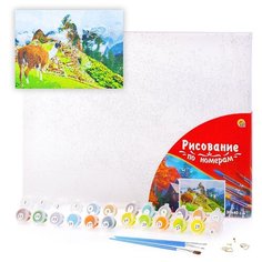Картина по номерам Рыжий кот Холст с красками, палитра, 30*40 см, Лама в Мачу-Пикчу (Х-7380)