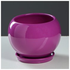 Цветочный горшок "Шар", премиум, фиолетовый, 1 л 4309212 Керамика ручной работы