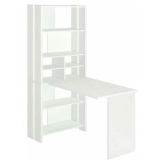 Письменный стол Мэрдэс Домино Lite СТЛ-ОВХ+СПрям, ШхГ: 70х132.2 см, цвет: белый Merdes