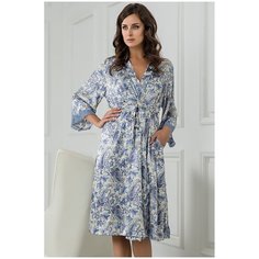 Халат MIA-AMORE, размер L/XL, белый/голубой