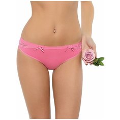LUI et ELLE Трусы бразильяна средней посадки с кружевными вставками, размер 5 (XL), розовый