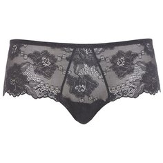 Lormar Трусы Deluxe Shorts шортики средней посадки кружевные, размер 4, черный
