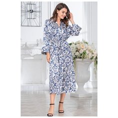 Халат MIA-AMORE, размер XXXXL, синий/белый