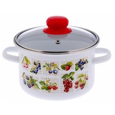 Кастрюля цил. 2л, белосн., Вкус лета, 1RD161S 2385022 СтальЭмаль