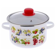 Кастрюля цил. 3л, белосн., Вкус лета, 1RD181S 2385025 СтальЭмаль