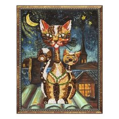 Мозаика из пайеток на холсте "Кошки" Волшебная мастерская