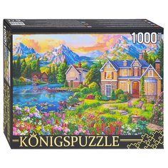 Пазлы Рыжий кот 1000 элементов, Konigspuzzle, "Домик у цветочной поляны" (Ф1000-3584)