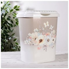 Корзина для белья прямоугольная с крышкой 40 л "Акварель" 5451259 Violet