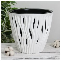 Кашпо "Вдохновение" 7,5л, цвет Белый/чёрный 5111250 Сима ленд