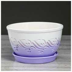 Цветочный горшок "Есения завиток" лаванда, 1.7 л 4930686 Керамика ручной работы