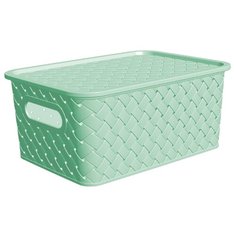 КОРЗИНА ДЛЯ ХРАНЕНИЯ С КРЫШКОЙ "БЕРЕСТА" 7,5 Л 35*24,5*10,5 СМ (ШАЛФЕЙ) (1/12) "ВИОЛЕТ" Violet