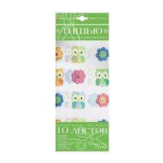 Бумага с орнаментом Тишью "Совушки", 10 листов Альт