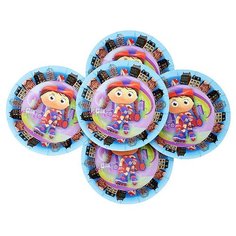 Набор тарелок N 34 "Девочка на роликах", 6 штук, 190 мм Эврика