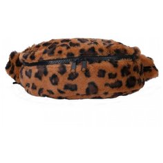 Поясная сумка OrsOro, искусственный мех, рыжий леопард