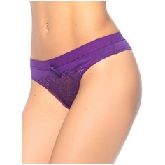 LUI et ELLE Трусы бразилиана Emilie средней посадки, размер 5 (XL), фиолетовый