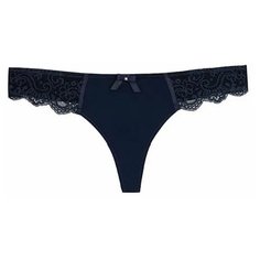 Vis-a-Vis Трусы стринги низкой посадки с кружевом, размер XS, синий
