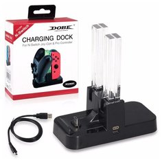 Dobe Зарядная станция Joy-Con & Pro Controller Charging Dock для контроллеров консоли Nintendo Switch (TNS-879) черный