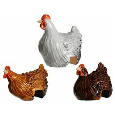Керамические фигурки КУРОЧКИ НАСЕДКИ, 3 шт., 14х11.5х15 см, Edelman 1015304