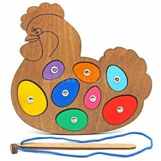 Развивающее пособие из дерева Игра с магнитами "Курочка-несушка" Smile Decor