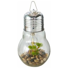Декоративный подвесной светильник ФЛОРАРИУМ, теплая белая LED подсветка, пластик, батарейки, 23х14 см Boltze