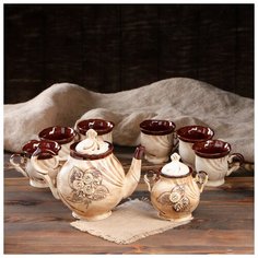 Чайный набор " Орфей" чайник 1.5л, чашка 0,15 л 3010156 Керамика ручной работы