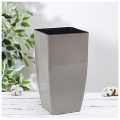 Кашпо со вставкой 2,7 л "Квадро", цвет какао 5374044 Алеана