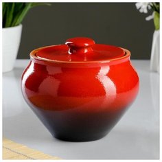 Горшок для жаркого "Классика" 0,9л красный 6623976 Вятская керамика