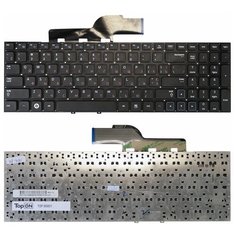 Клавиатура для ноутбука Samsung 300E5A, 300V5A, 305V5A Series. Плоский Enter. Черная, без рамки. PN: 9Z.N5QSN.10R, BA5903075. Top On