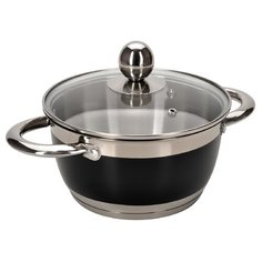 Кастрюля REGENT inox 93-ES-03 Estro, 1.9 л, черный/серый