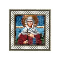 221ПМИ Набор для вышивания бисером Вышивальная мозаика Икона Св. Муч. Христина Лампсакийская, 6,5*6,5 см