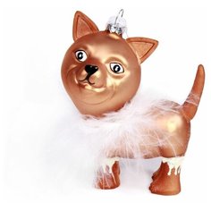 Елочное украшение КАРНАВАЛЬНАЯ СОБАЧКА, стекло, 10 см, Kaemingk 123160-11