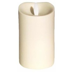 Электрическая свеча-столбик УЛИЧНАЯ, слоновая кость, тёплый белый LED-огонь колышущийся, 6.8х15.2 см, Peha Magic MO-1010