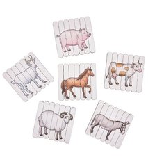 Развивающее пособие из дерева Пазлы из палочек "Ферма" Smile Decor