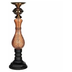 Подсвечник багатель с мраморно-розовой вставкой, 38.5х11.5 см, Edelman 1004400