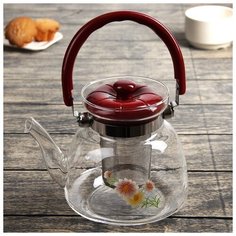 Чайник заварочный с металл ситом "Цветочная фантазия" 1400 мл, 20х14,5х15 см 2848151 Сима ленд