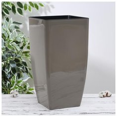 Кашпо со вставкой 13 л "Квадро", цвет какао 5374046 Алеана