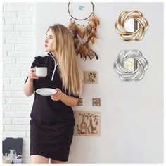 Зеркало наст пласт круг ЦЕНТРИФУГА d11/24см б/увел сост серебр к/кор 5245391 Сима ленд