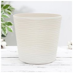 Кашпо со вставкой 3,5 л "Фьюжн", цвет белая роза 5473100 Алеана