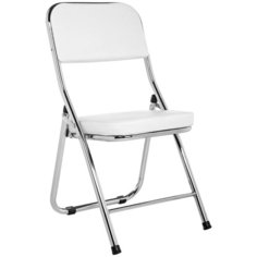 Стул Woodville Chair, металл/искусственная кожа, цвет: белый