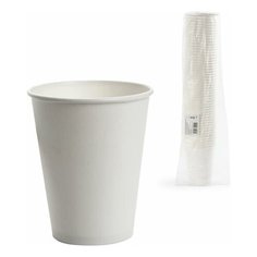 Стакан одноразовый бумажный Формация, однослойный 300мл, белый, 50шт. (HB90-430-0000) Formacia