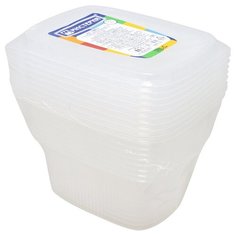 Мистерия Контейнеры одноразовые пластиковые с крышкой, 250 мл, 10 шт., прозрачный