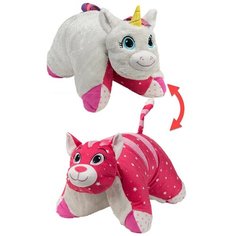 Игрушка-подушка 1 TOY Вывернушка Белый единорог-Розовая кошечка 45,7х55,8 см