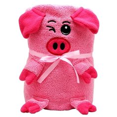 Склад уникальных товаров Полотенце-игрушка Свинка банное 130х180 см розовый